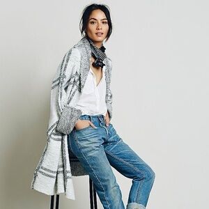 Free People window pane check jacket